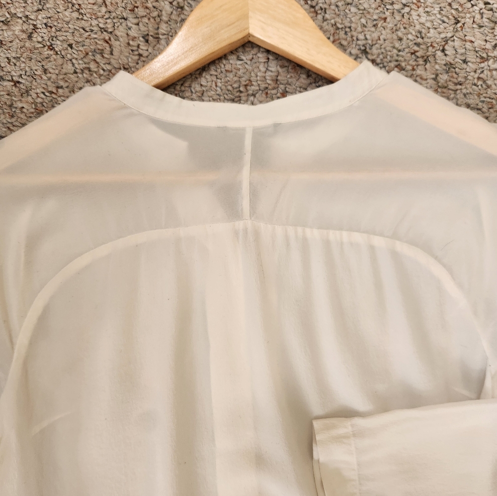 MASSIMO DUTTI Women's Blouse Small Cream 100% Mulberry Silk Quiet Luxury Top - Picture 12 of 13